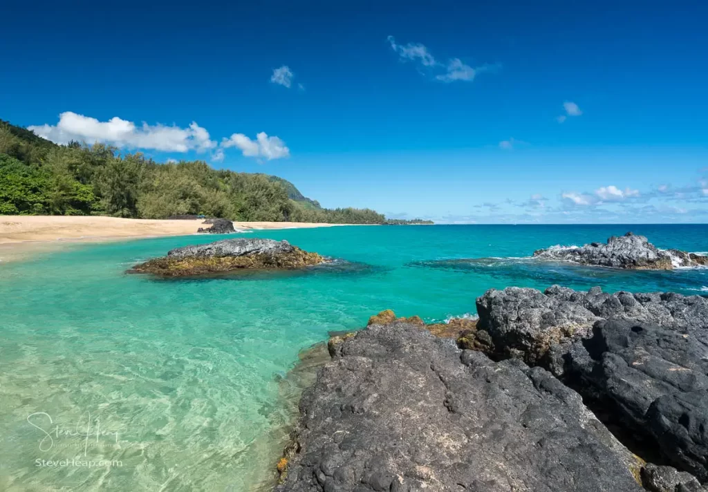 Turquoise waters in early summer on Lumahai Beach, Kauai. Prints available in my online store