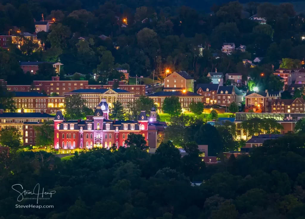 Twinkling lights around Woodburn Hall and the WVU downtown campus in the evening. A fairy wonderland! Prints in my online store