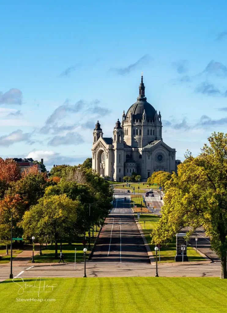 Cathedral of St Paul seen from the steps of the State Capitol in St Paul, Minnesota. Prints available in my online store