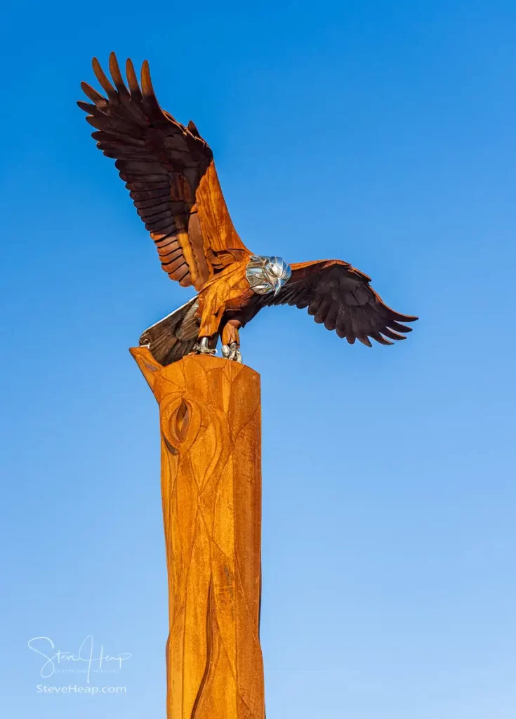 Elmer Petersen's Eagle Landmark, completed in 1987, in Riverside Park of La Crosse in Wisconsin. Prints available in my online store