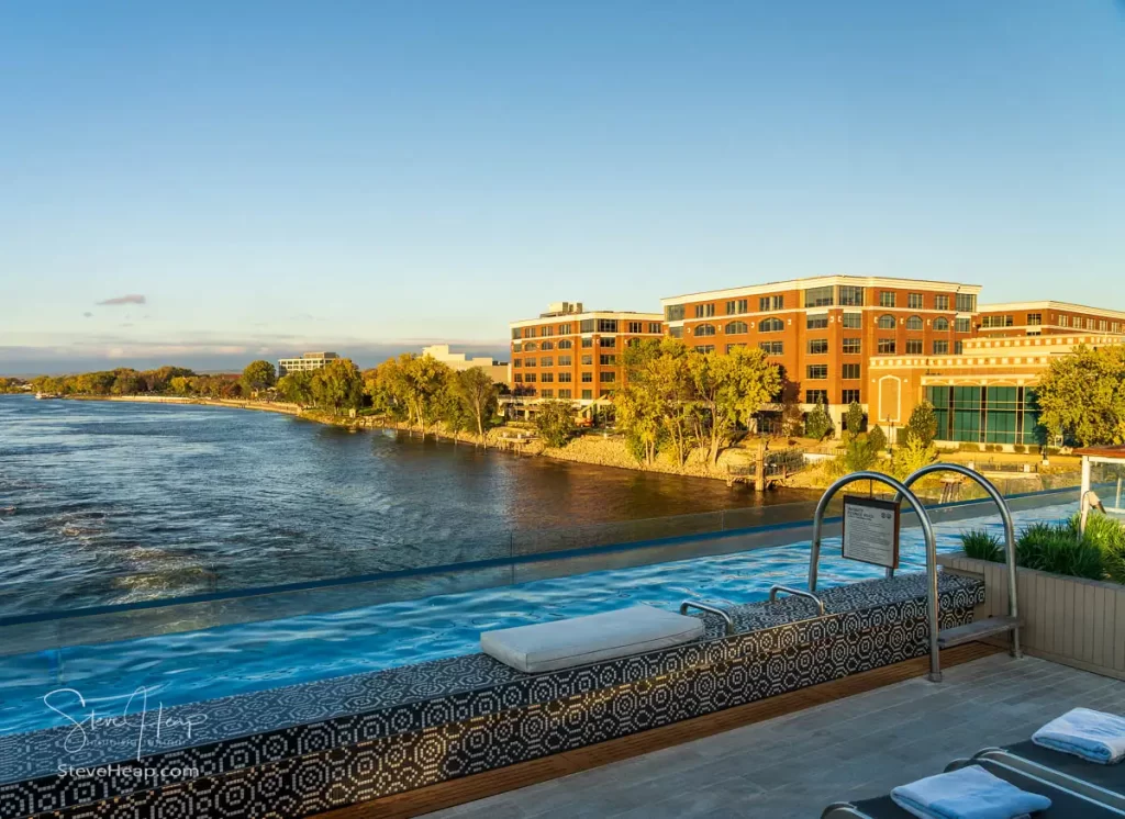 The Infinity Pool on the stern of the Viking Mississippi as we leave La Crosse, Wisconsin