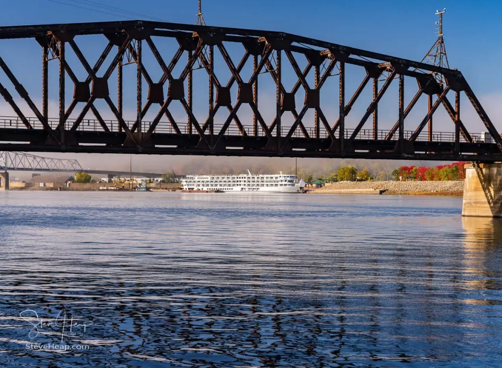 The American Symphony cruise boat docked in Dubuque Iowa on a lovely calm autumn morning. Prints available in my online store
