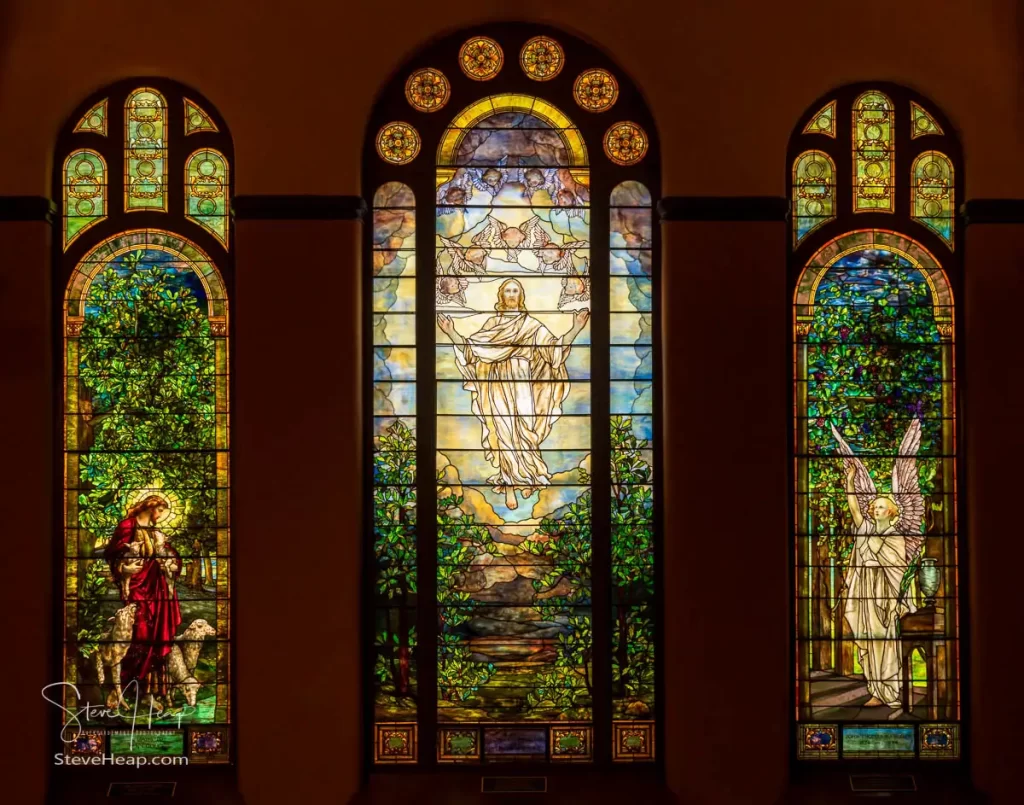 The Ascension of Christ. Tiffany window installed in 1896 together with Angel of Victory and The Good Shepherd. Prints in my online store