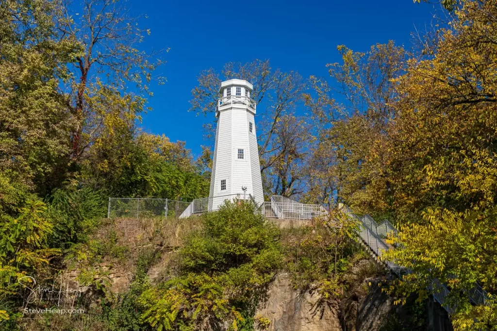 Mark Twain Memorial Lighthouse on a bluff above the city. Prints available in my online store