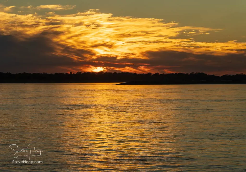 Sunset over the Mississippi River as another day comes to a close