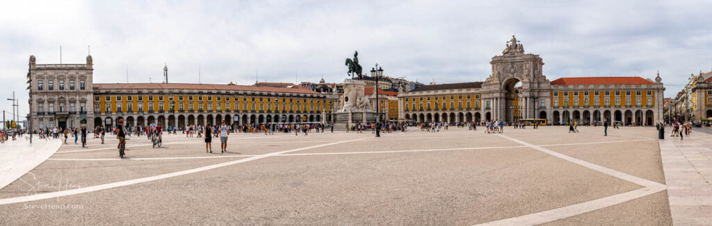 High resolution panorama of Praca do Comercio or Terreiro do Paco in downtown Lisbon