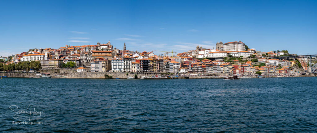 Cityscape of Porto from the waterfront of the river Douro