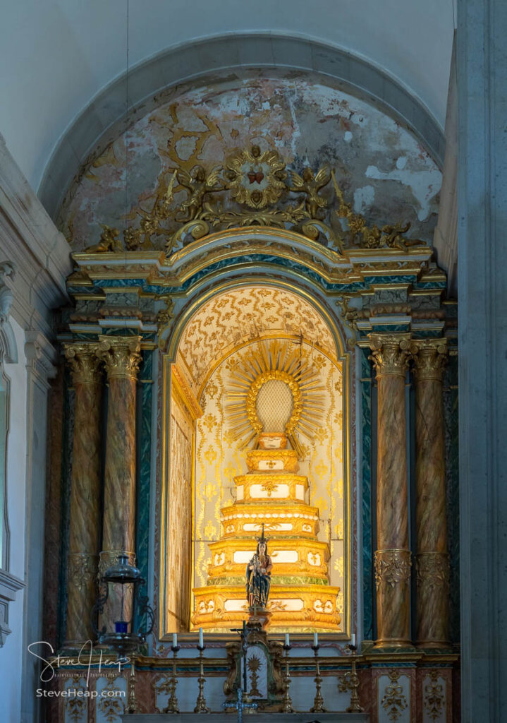 Altar inside the private church of Mateus Palace in Vila Real, Portugal