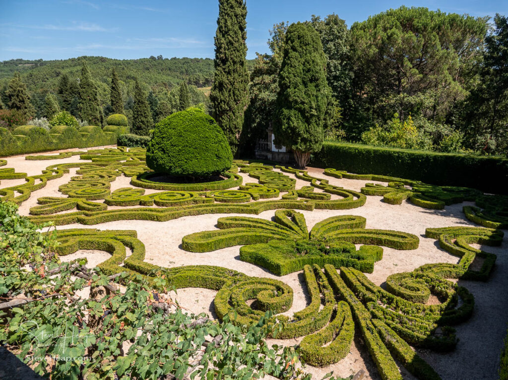 Box hedges in the ornate gardens of Mateus Palace in Vila Real, Portugal