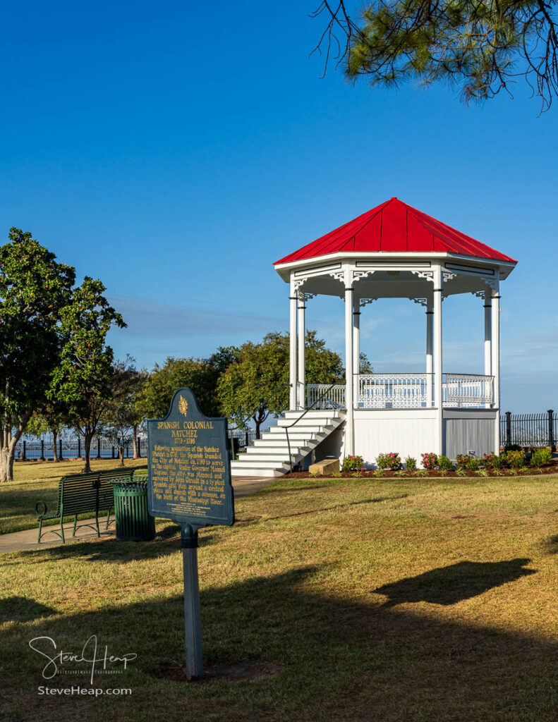 Grounds of park with bandstand on the Bluff of Natchez in Mississippi. Prints available in my online store