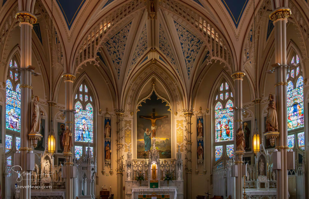 Interior of St Mary Basilica or Cathedral in Mississippi city of Natchez. Prints available in my online store