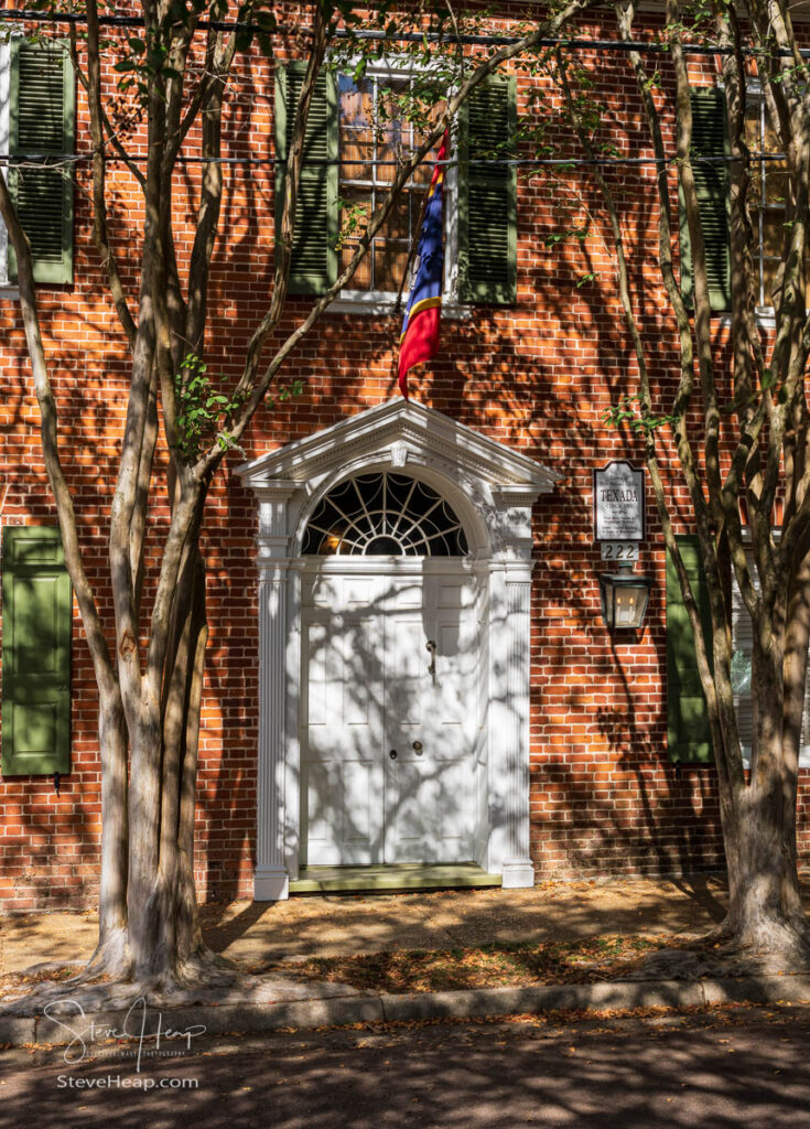 Front of historic brick house known as Texada in Natchez Mississippi. Prints available in my online store