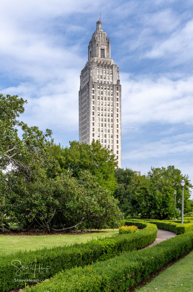 Tall tower of the State Capitol building in Baton Rouge, the state capital of Louisiana. Prints available in my online store
