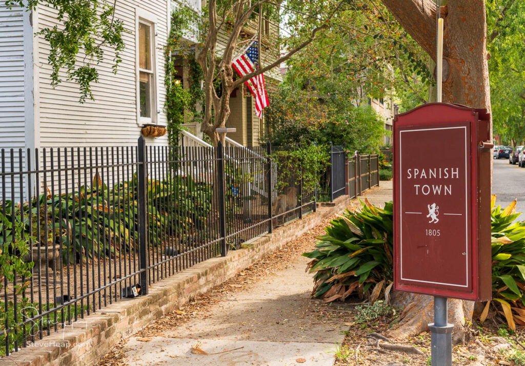 Famous historic Spanish Town residential area in Baton Rouge