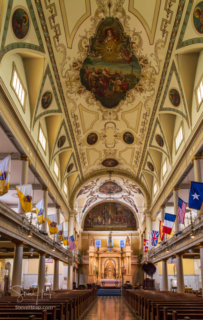 Ornate and colorful interior of the Cathedral of St Louis, King of France in the French Quarter of New Orleans. Prints in my online store