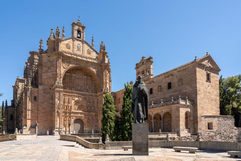 Detail of the facade of Convento de San Estaban in Salamanca Spain