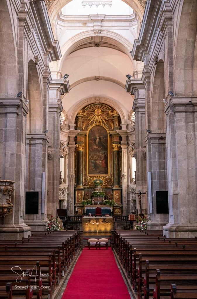 Ornate gothic interior of the Our Lady of the Assumption cathedral in Lamego