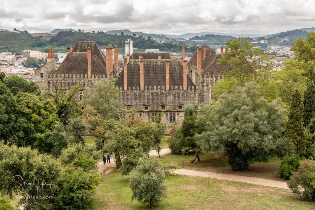 Exterior walls of the palace of the Dukes of Braganza in Guimaraes in northern Portugal