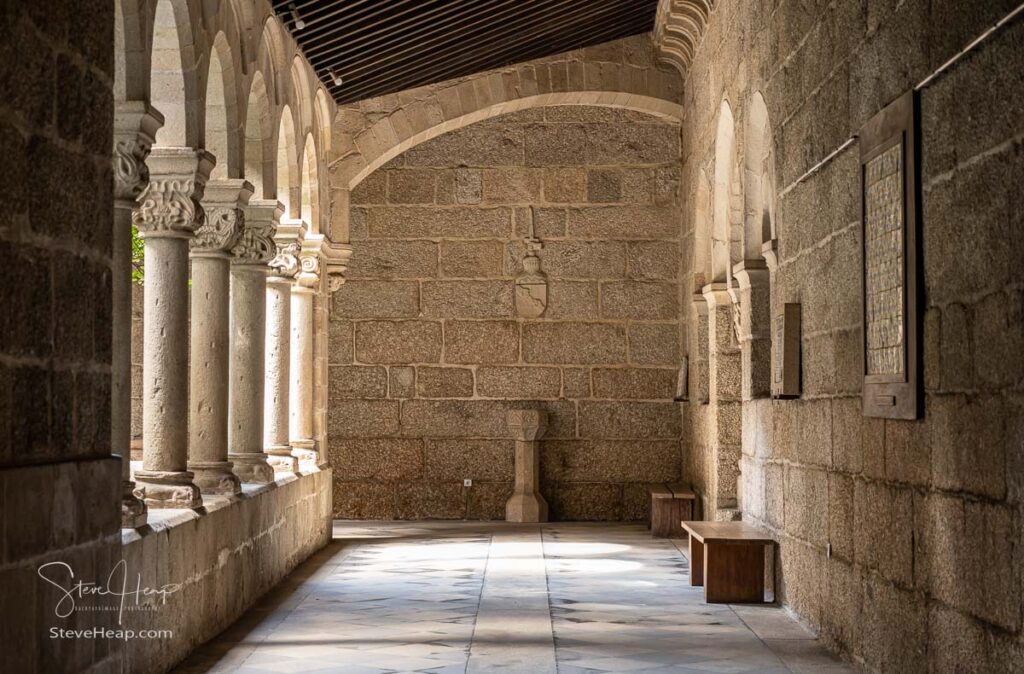 Archways inside the cloisters of Museu de Alberto Sampaio in Guimaraes