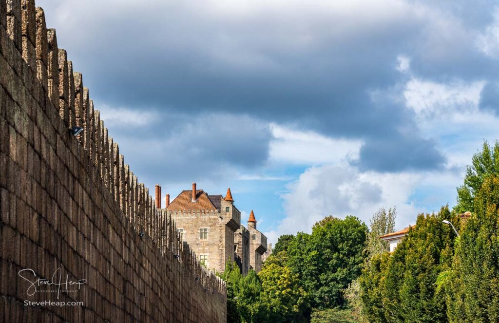 Exterior walls of the palace of the Dukes of Braganza in Guimaraes in northern Portugal