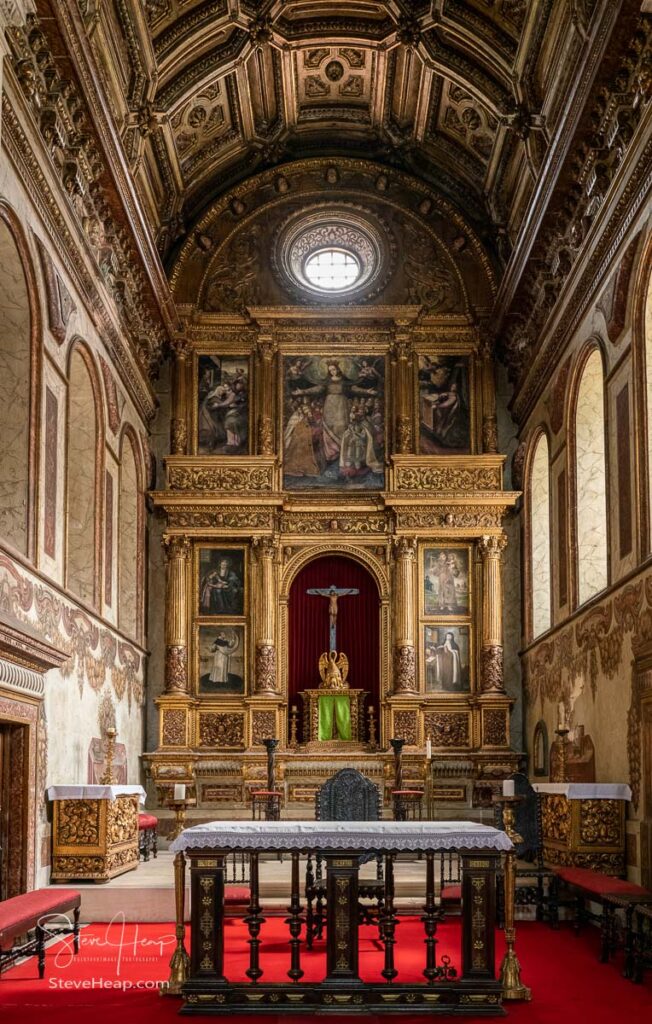 Interior and altar in the Misericordia church in Aveiro