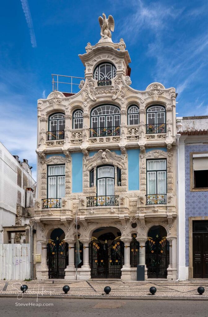 Ornate facade of the Museum of Art Nouveau in Aveiro