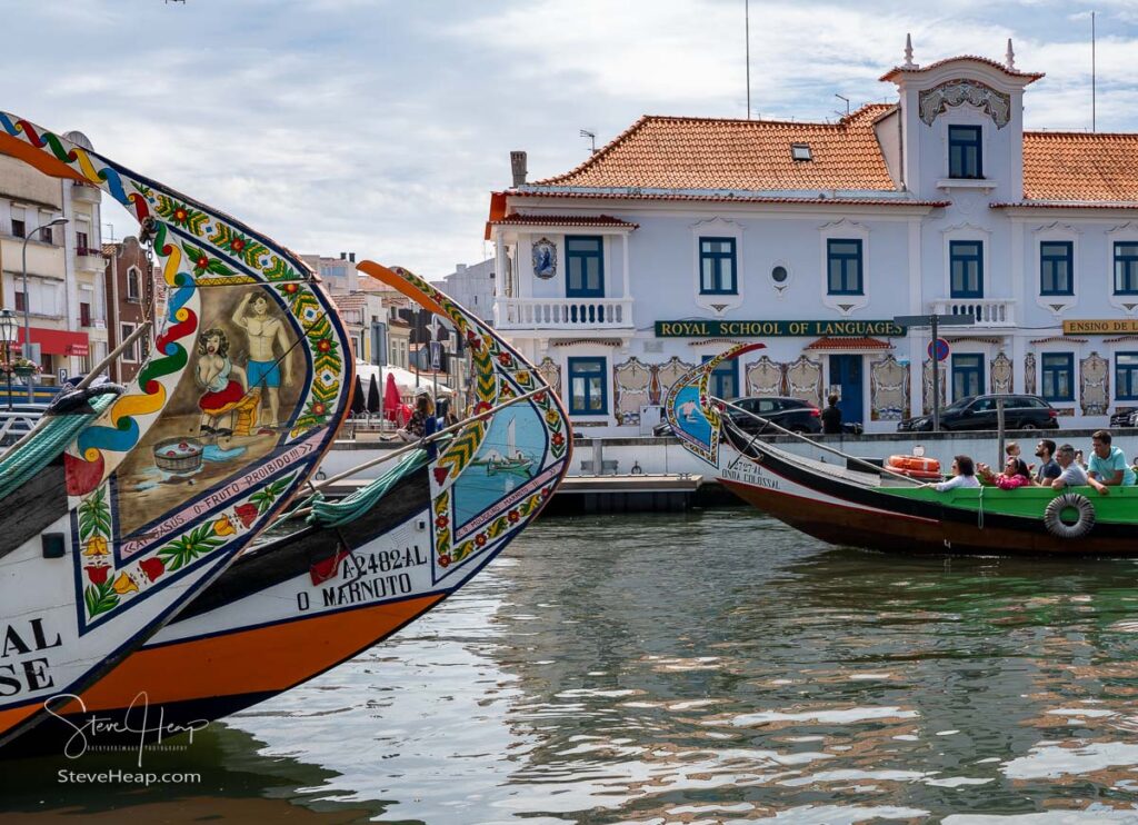 Risque paintings on the rudder of the tourist boats on Aveiro canals in Portugal