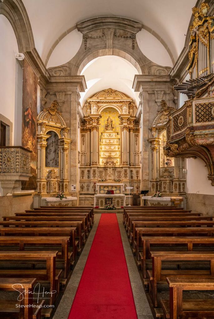 Interior and altar in the Misericordia church in the old town of Viseu