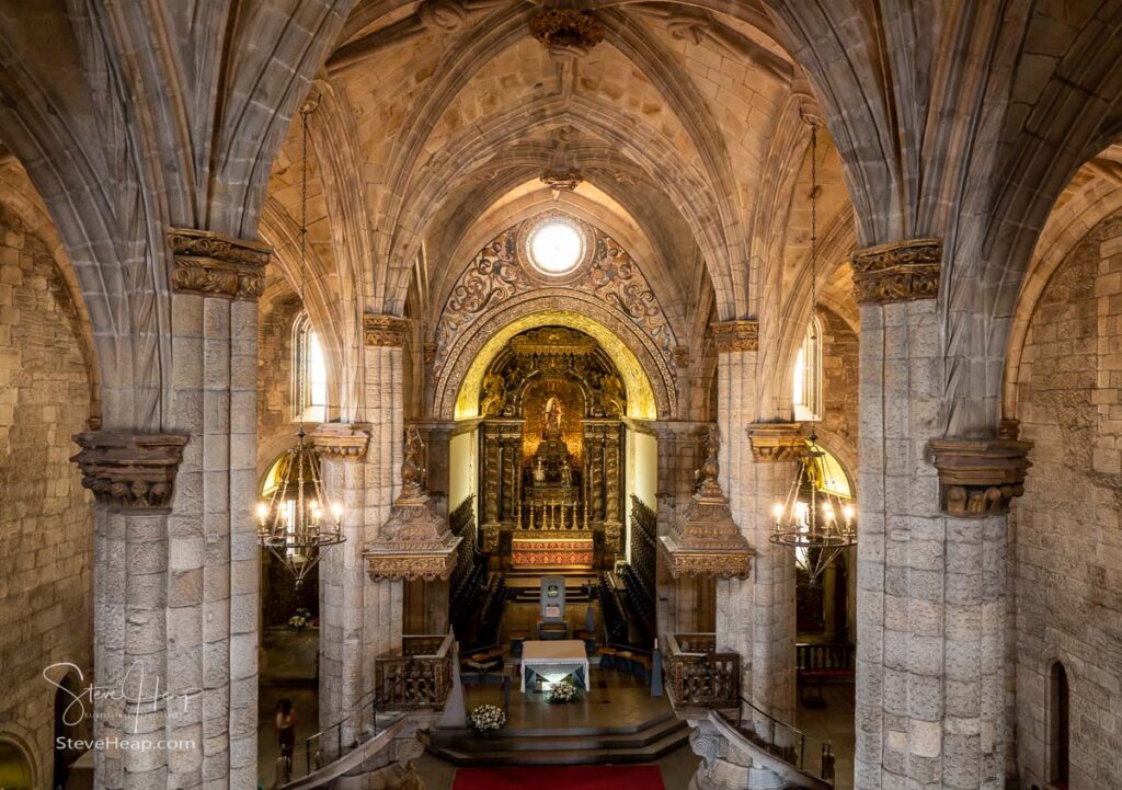 Interior and altar in the Se or cathedral church in the old town of Viseu in Portugal. Prints available in my online store