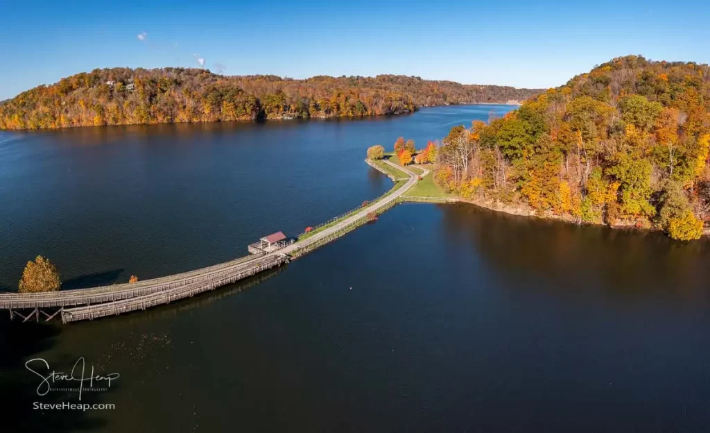 Autumn colors around the Cheat Lake Park on Morgans Run near Morgantown, West Virginia