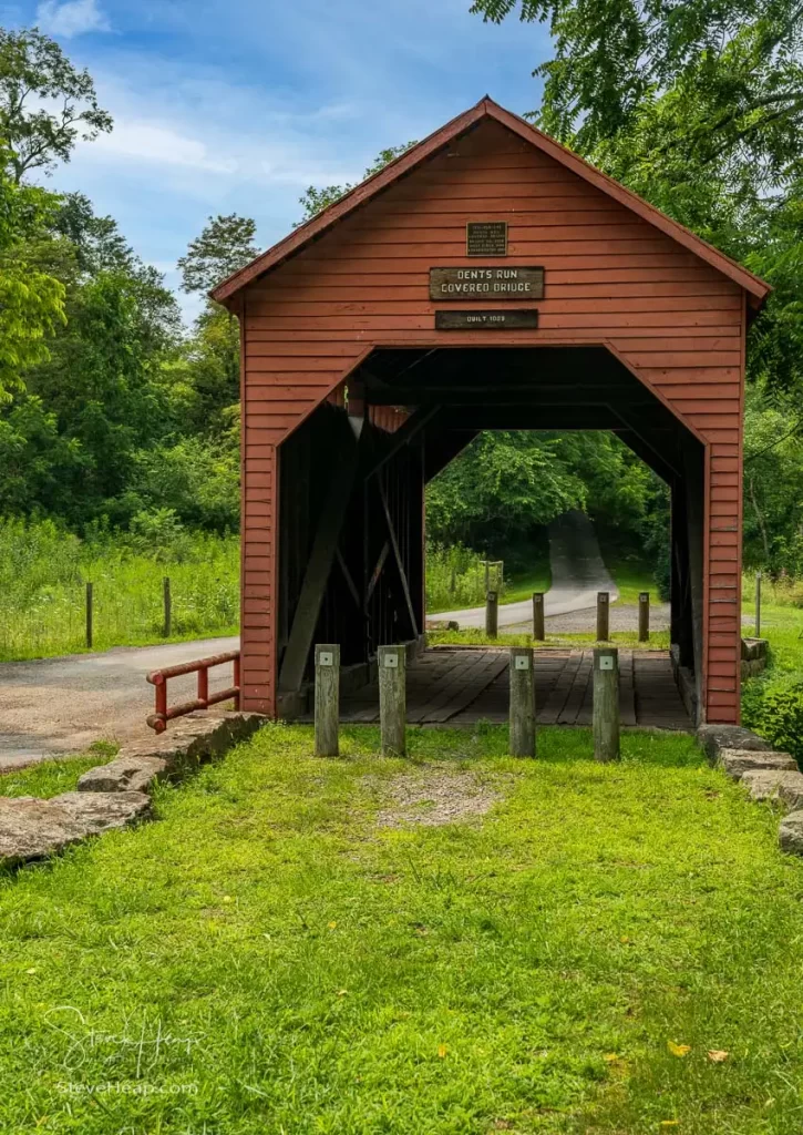 Dents Run Covered Bridge is a historic covered bridge located near Laurel Point Monongalia County West Virginia. Kingpost truss construction in 1889