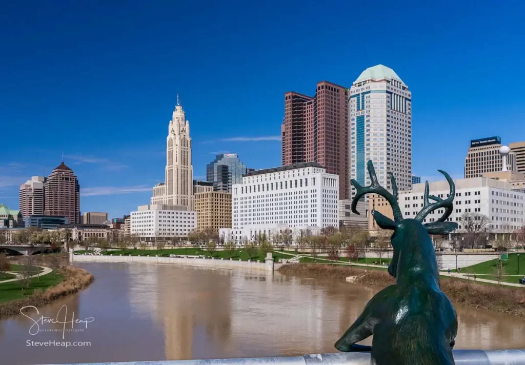 Downtown Columbus Ohio seen from the river with a friend!