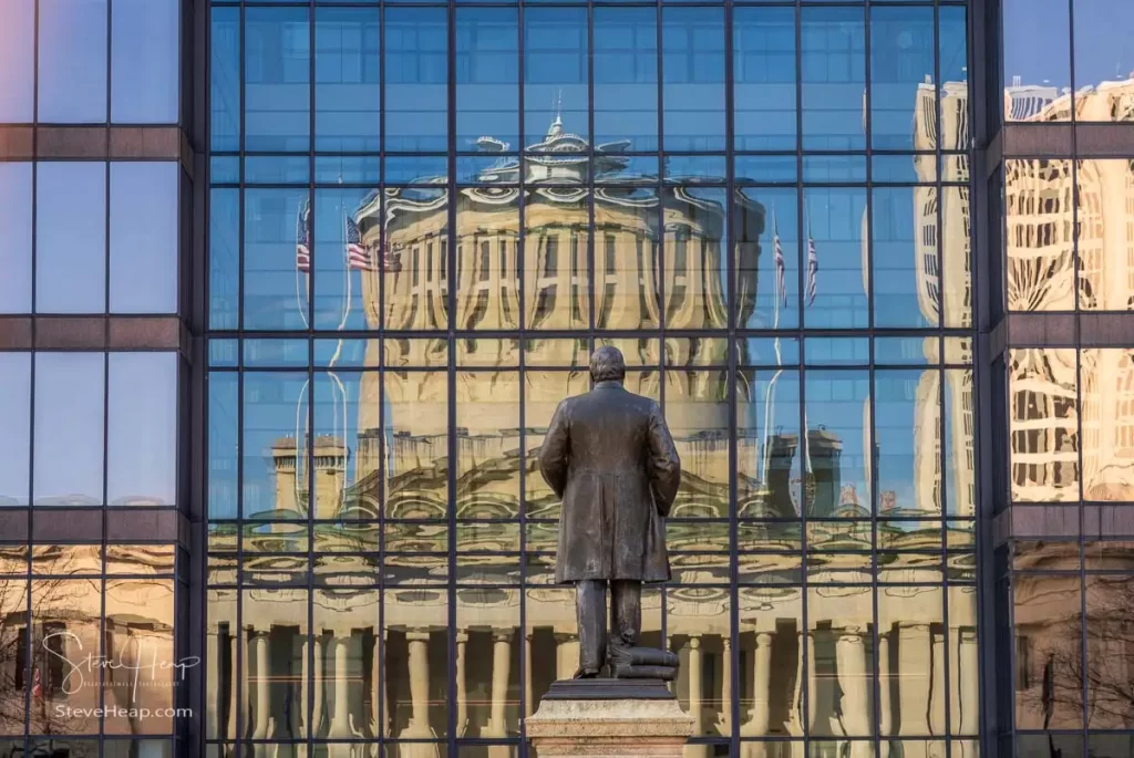 Reflections of the State Capitol of Ohio in Columbus