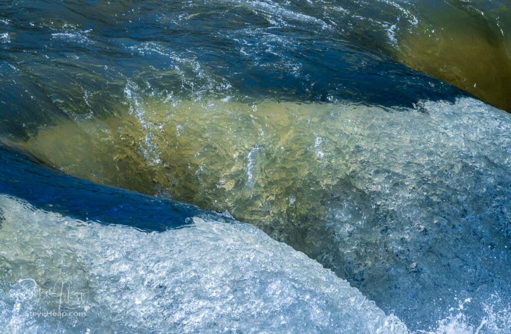 Frozen motion view of raging water flowing over rocks of Valley Falls State Park on Tygart River. Prints available in my online store