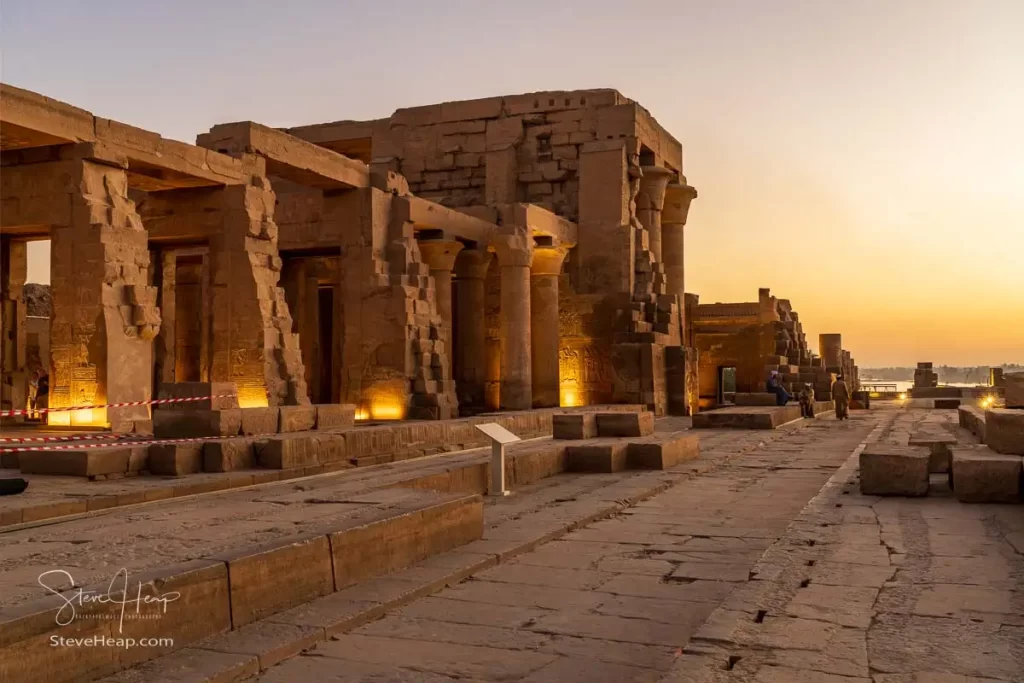 The Kom Ombo Temple after sunset