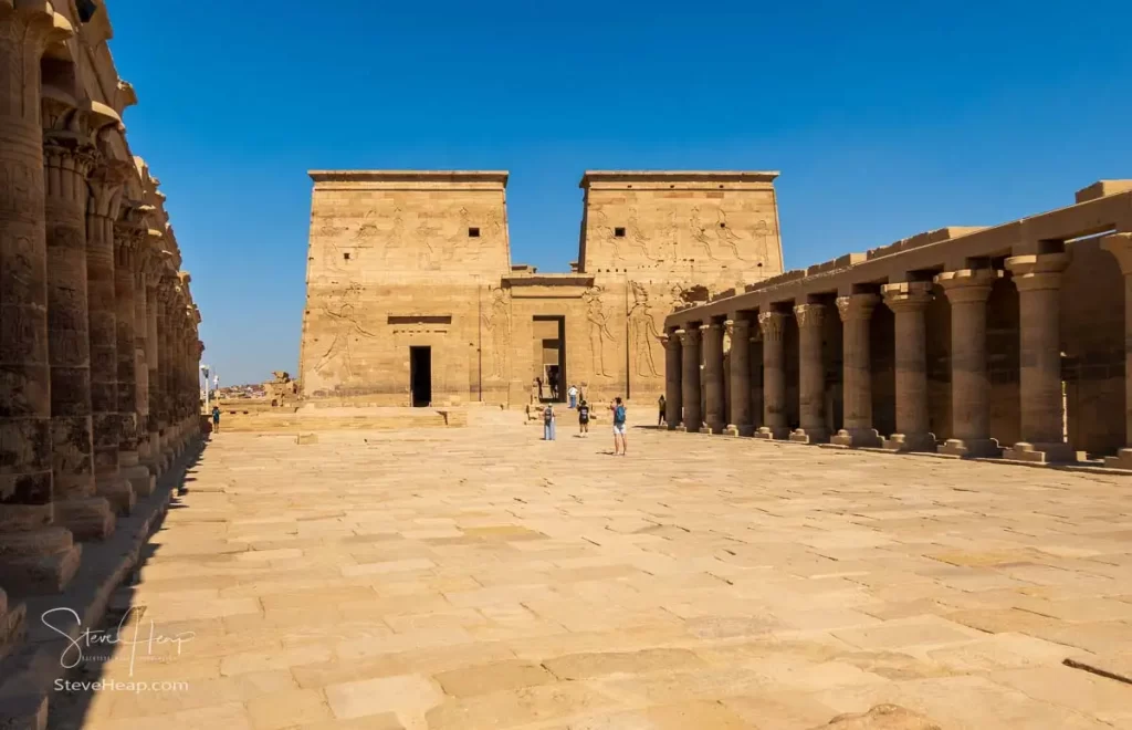 Facade of the Philae Temple in the lake formed by the Low Dam of the Nile at Aswan