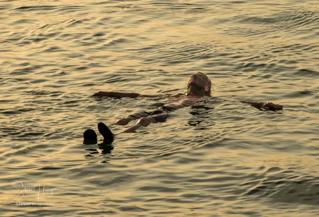 Floating in the Dead Sea as the sun slowly dropped in the sky
