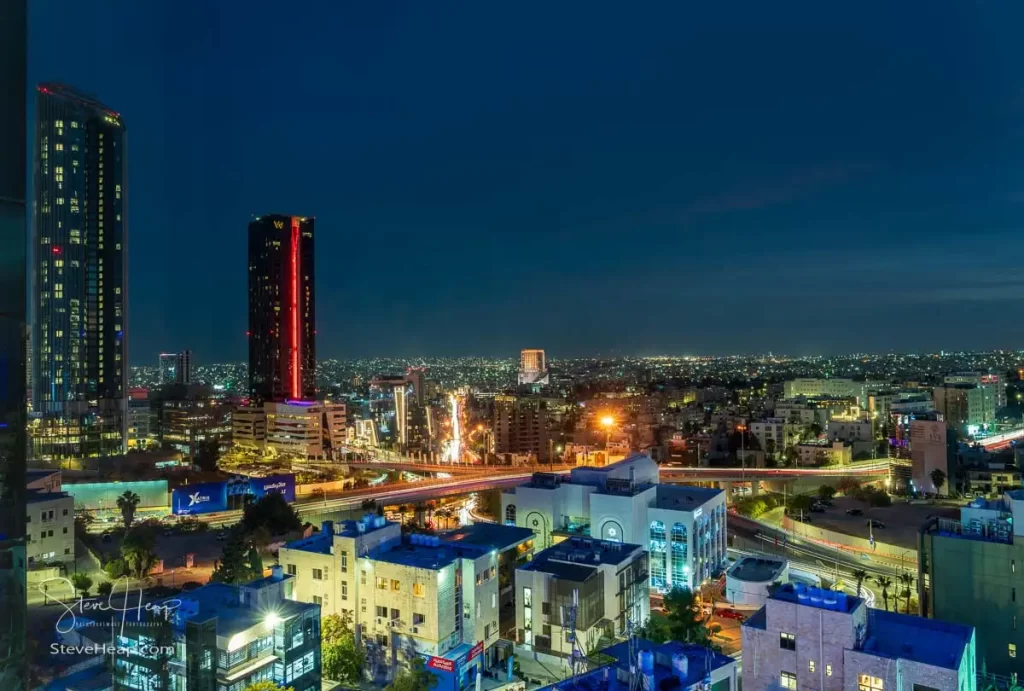 View over Amman in the evening from the Hilton Hotel