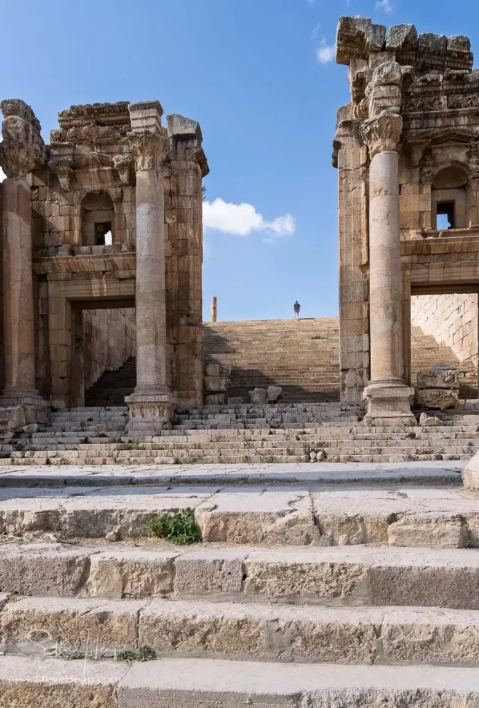 Altar terrace on the monumental staircase leading to the Sanctuary of Artemis in Jerash