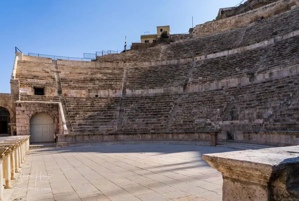 View across the orchestra area of the Roman Theatre in Amman, Jordan