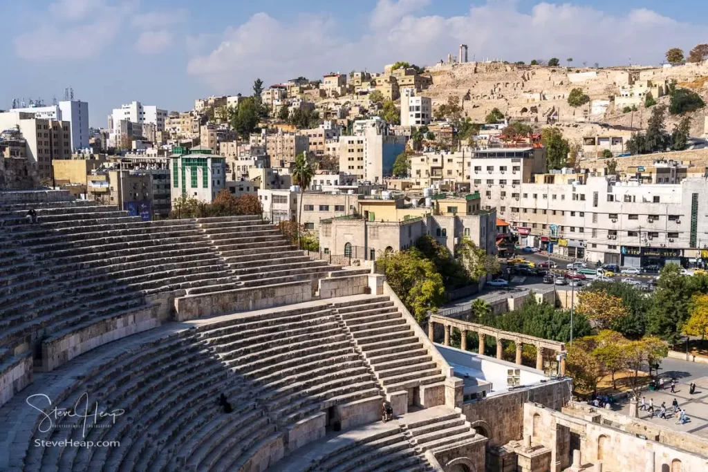 View from the Roman Theatre to the Amman Citadel on the adjacent hilltop