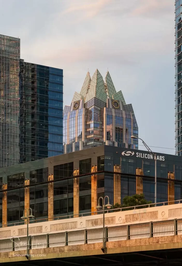 Frost Tower in Austin resembles the head of an owl looking down on the city. Prints available in my online store