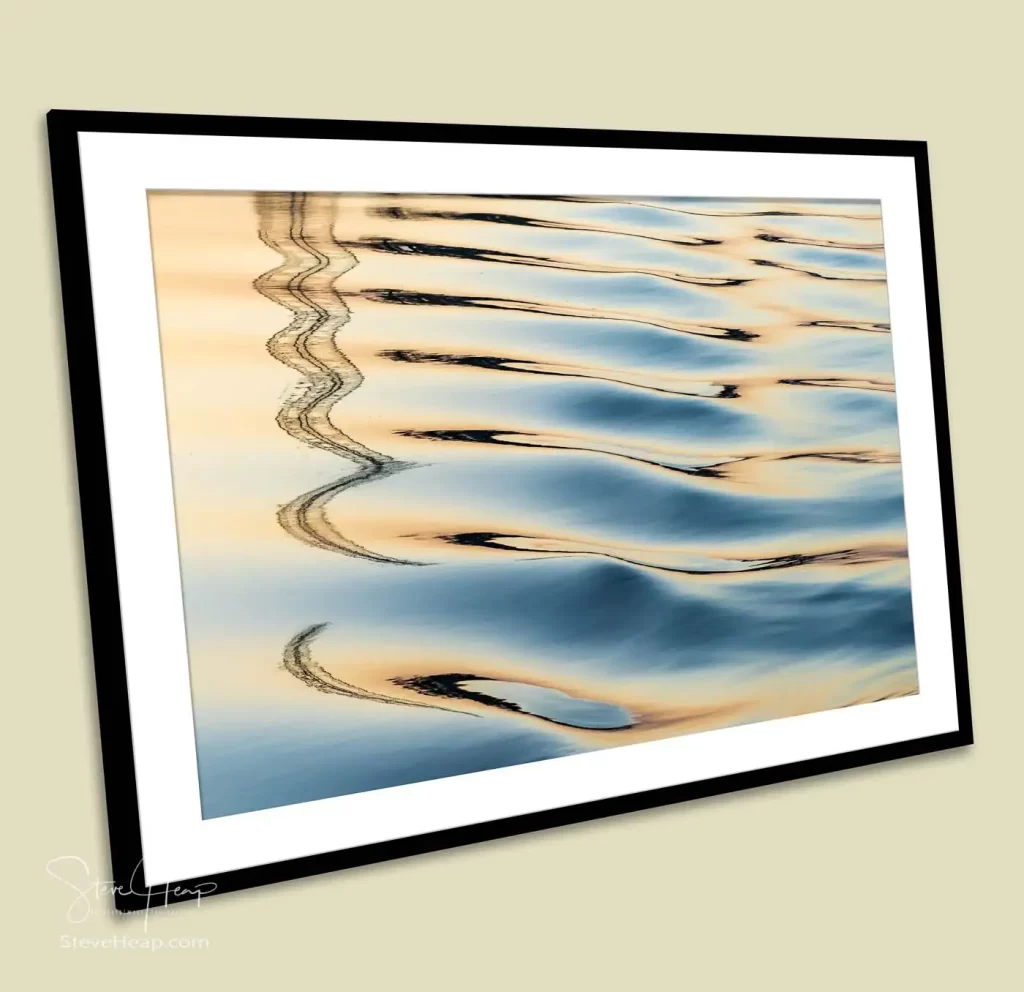 Reflections in the calm waters of the Nile River as we cruised by the riverbank provided as a framed print to a high-end financial office in Texas