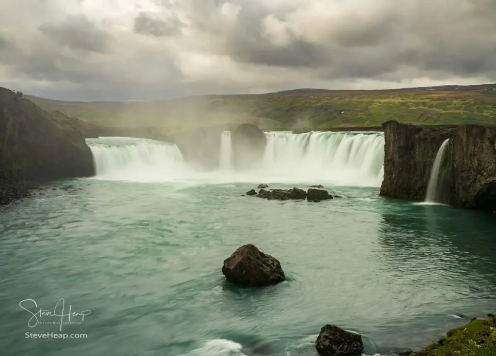 Godafoss, or Waterfall of the Gods on the river Skjalfandafljot in a 0.5 second exposure