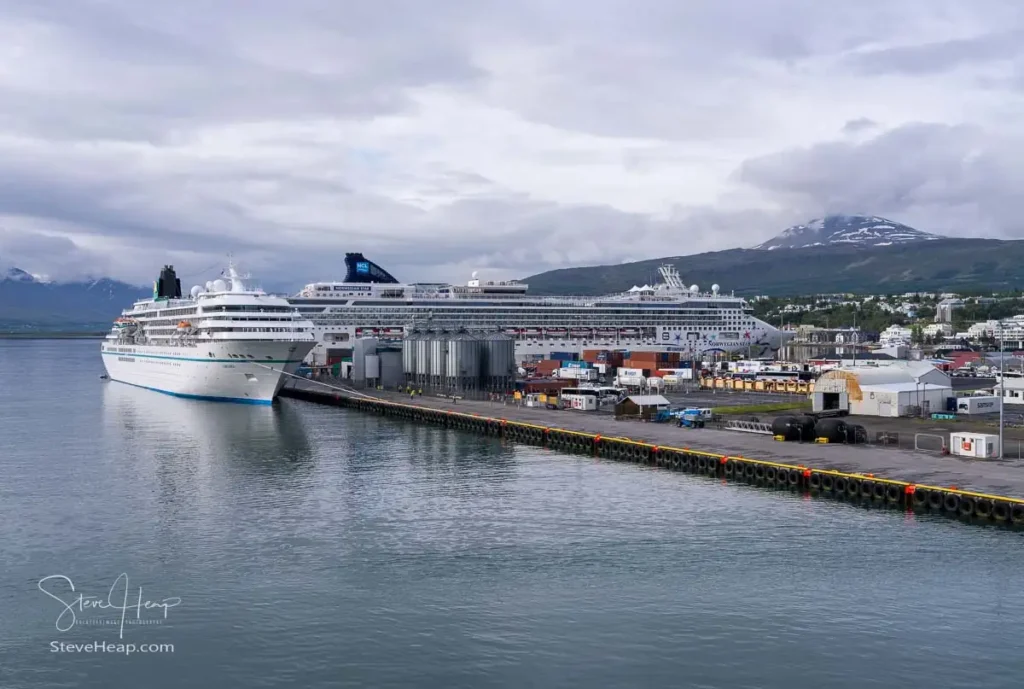 The Norwegian Star and MS Amadea already docked in Akureyri as we arrived