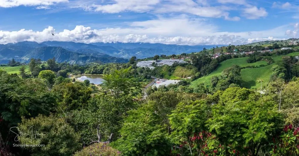 Panorama from our breakfast stop through the mountains east of San Jose