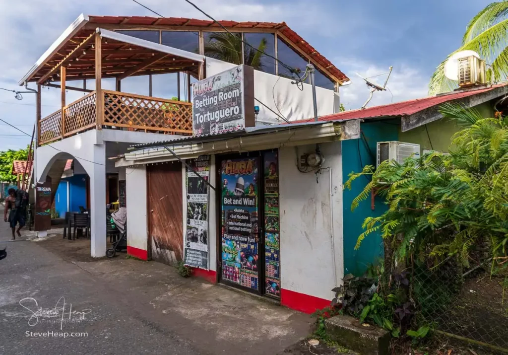 Betting shop on the main street of Tortuguero in Costa Rica