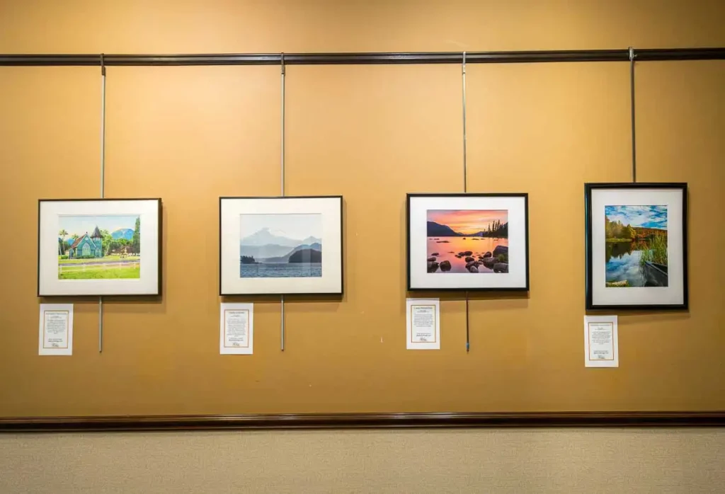 Four 16x20 inch framed prints in the exhibit